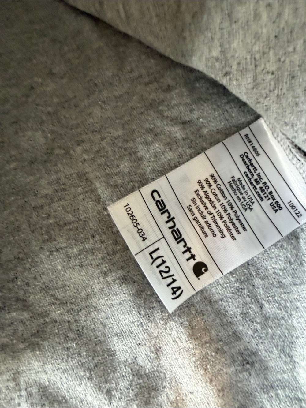 Carhartt Gray Short Sleeve Tee with American Flag Graphic - Picture 4 of 4
